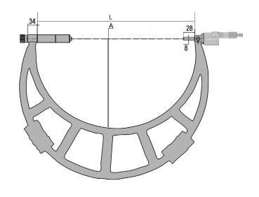 Preview: SMT-MESSZEUGE Digital-Mikrometer 300-400 mm Zeichnung