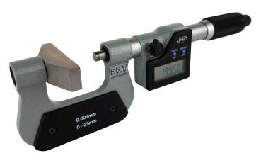 Digital-Bügelmessschraube 0 - 25 mm, mit großem Amboss, Ablesung 0,001 mm, Schutzart IP 65