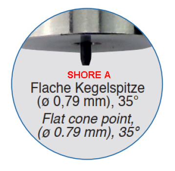 Preview: SMT-MESSZEUGE Digital Shore A durometer with flat cone point