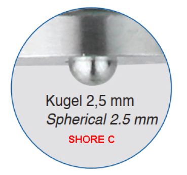 Preview: SMT-MESSZEUGE Digital Shore AO durometer with spherical 2.5 mm