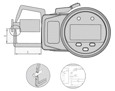 Digital-Aussen-Schnellmesstaster 0-20 mm, Ablesung 0,005 mm, IP65, Zeichnung