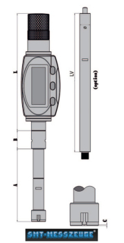 Article-No. 293.010.IP65 Digital three point internal micrometer technical drawing SMT-MESSZEUGE