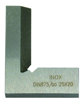 Schnittmacherwinkel, 25 x 20 mm, DIN 875/00, Inox-mattverchromt