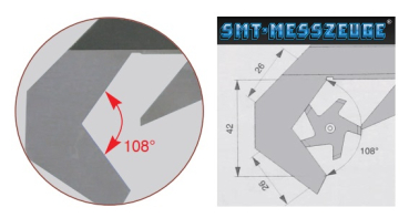 Digital five-point caliper Application and drawing