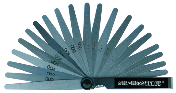 Feeler Gauge Dual Marked Metric and Imperial Cap Gauge 32 Blades High Precision Stainless Steel Feeler Gauge Valve Adjustment Tool