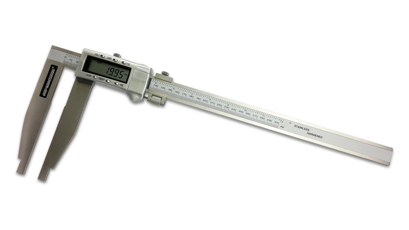 Digital-Messschieber, Messbereich 600 mm, Schnabellänge 150 mm, ohne Spitzen, mit Feineinstellung