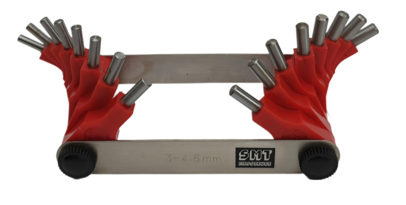 SMT-MESSZEUGE ITEM-NO 622.300 JET-GAUGE 3,00-4,50 MM 16 STEEL PINS
