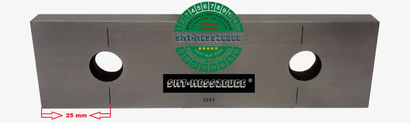 Einzel-Parallel-Endmass 400 mm mit Kalibrierschein Güte 1 aus Stahl