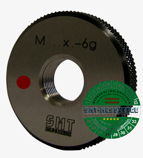 NOGO thread ring gauge M14-6g DIN 13 with calibration certificate