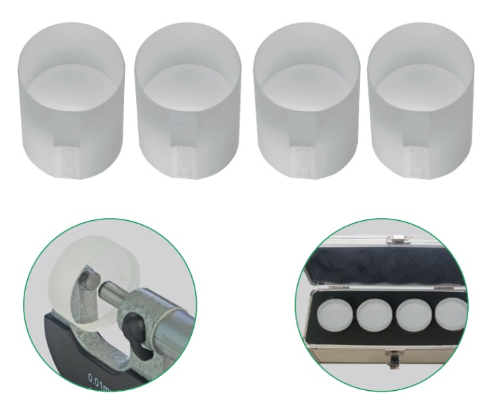 Plane glass set for micrometer parallelism inspection from 50-75 mm
