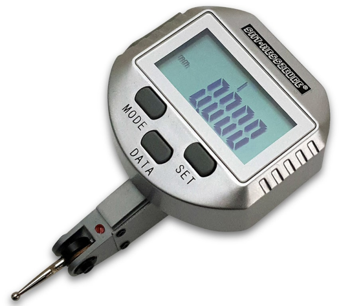 Digital-Fühlhebelmessgerät, Messbereich ±0,5 mm, Ablesung 0,001 mm, seitliche Ansicht